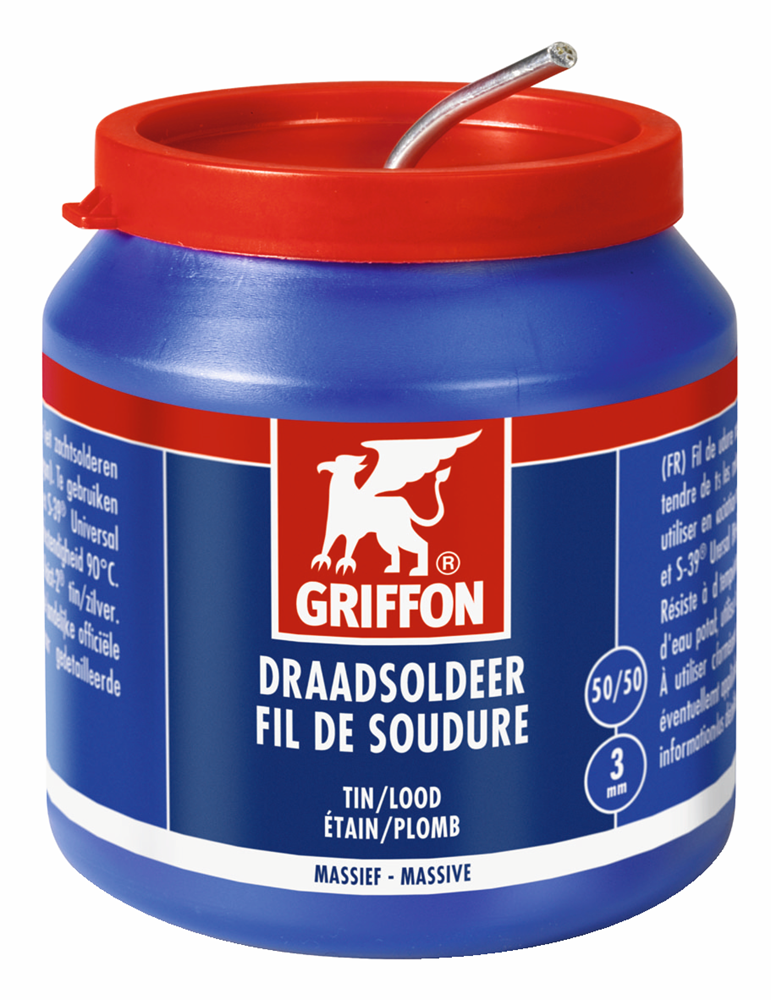 Griffon Draadsoldeer Tin/Lood 50/50 Massief | Ø 3.0 mm Pot | 500 g - 1236247 afbeelding 1