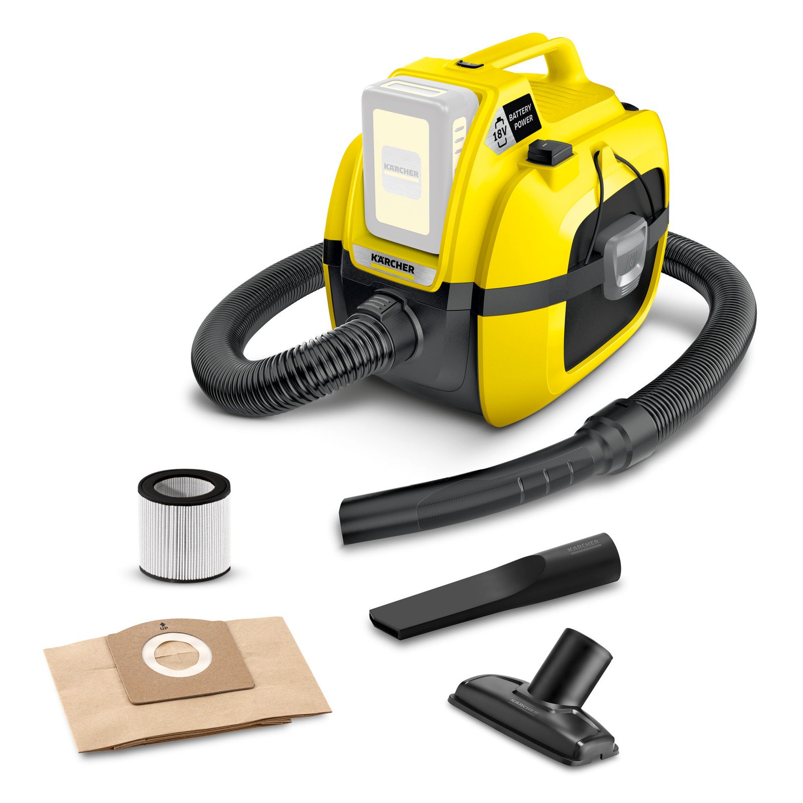 Karcher WD 1 Compact Battery Accu Nat- en droogstofzuiger - 1.198-300.0