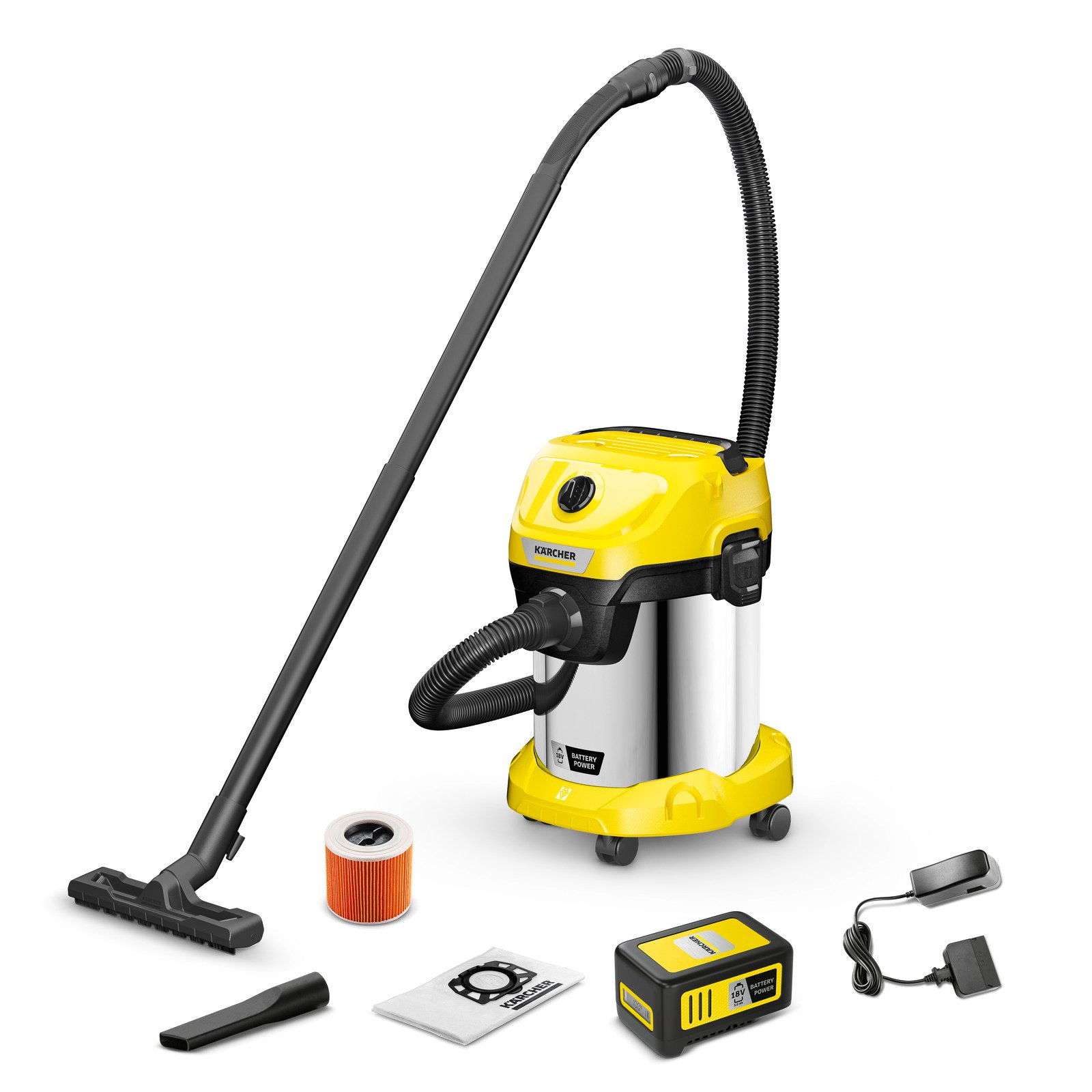Karcher WD 3-18 S Battery Set V-17/20 Accu Nat- en droogstofzuiger - 1.628-576.0