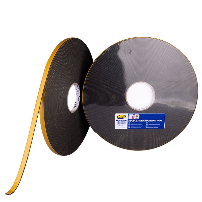 HPX Dubbelzijdige bevestigingstape | 3mm | Antraciet | 12mm x 25m - DA1225 - DA1225