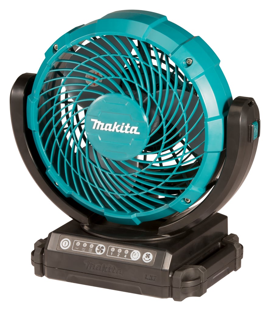 Vloerventilator Makita Timer, Oscillerend, Werkt ook op batterijen Zwart, Turquoise