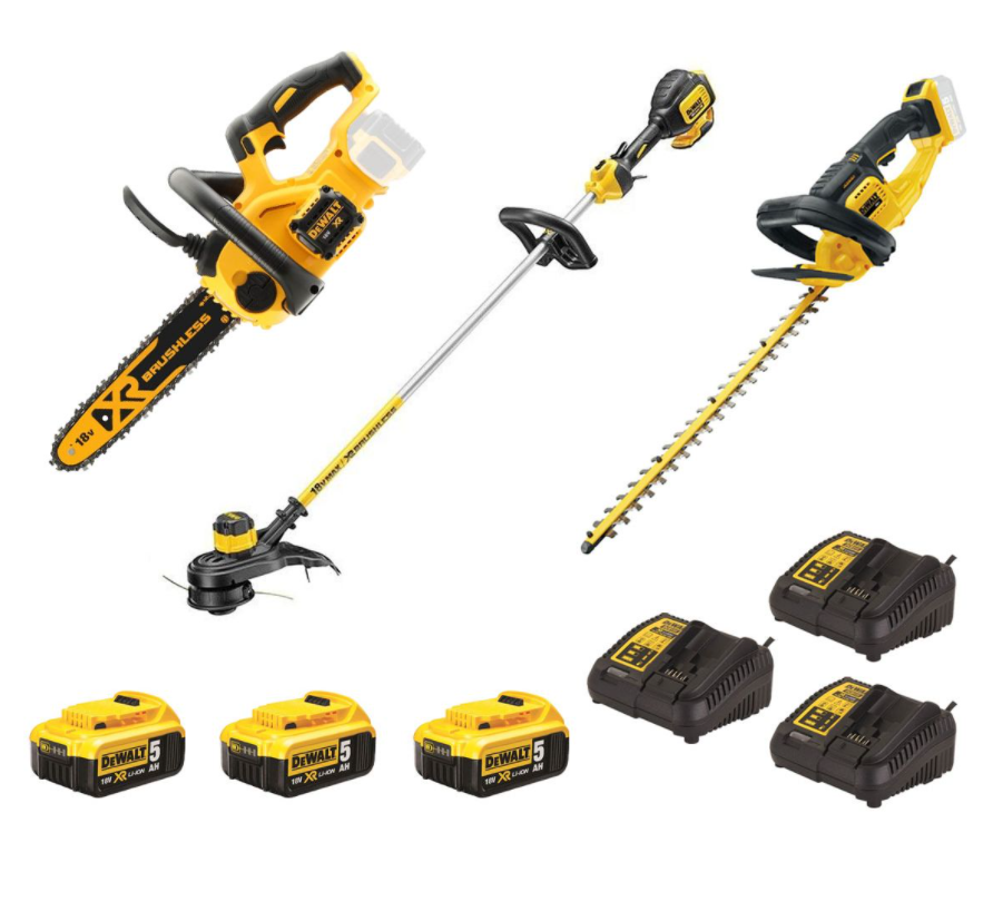 DeWalt DCM561P3SET | 3-delige SET | DCM563 + DCM565 + DCM561 | 18V | 3 x 5.0Ah Li-Ion accu&apos;s + 3 laders DCM561P3SET