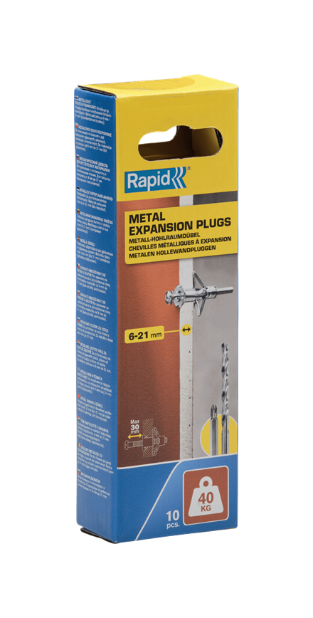Rapid Hollewandpluggen | Ø11x52 | Voor 6-21 mm plaatdikte | 40kg draagkracht | 10 stuks in een doos - 5001550