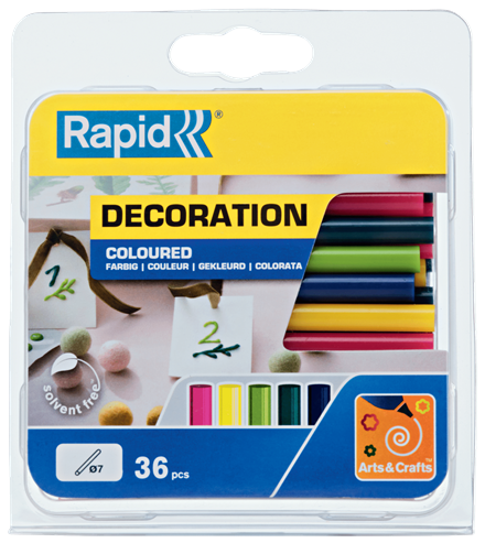 Rapid Lijmpatronen gekleurd | Modern | 7 mm x 94 mm | 36 stuks | Blister - 5001426