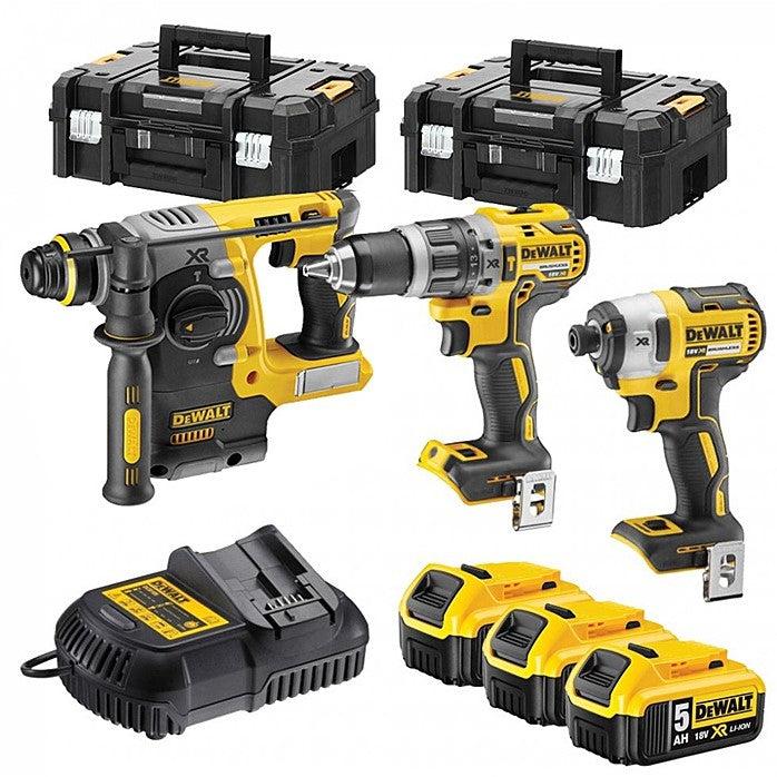 DeWalt DCK368P3T accu set | DCD796 + DCF887 en DCH273 in T-Stak koffers | 18v 5.0Ah Li-ion - DCK368P3T-QW