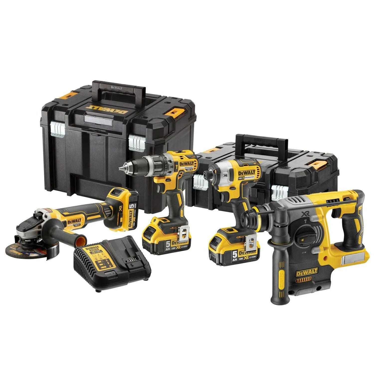 DeWalt DCK422P3T accu set | DCD796 + DCF887 + DCG405 en DCH273 in T-Stak koffers | 18v 5.0Ah Li-ion - DCK422P3T-QW
