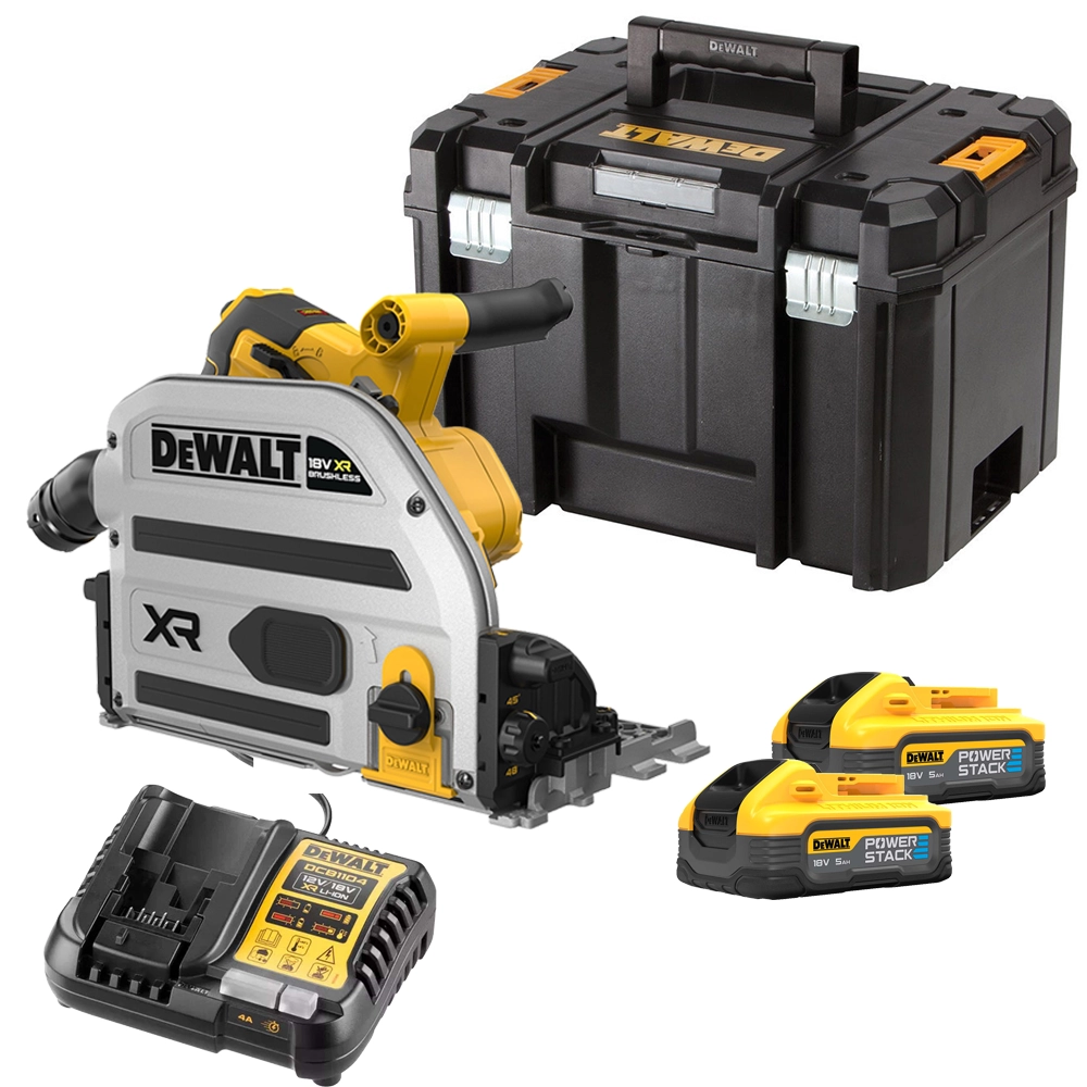 DeWalt DCS525H2T-QW 18V XR Invalzaag | 2x 5.0Ah 18V XR POWERSTACK accu's + lader | in TSTAK koffer - DCS525H2T-QW