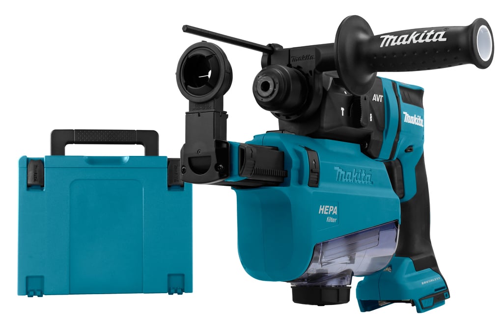 Makita DHR182ZWJU Accu Combi Boorhamer 18v | Zonder accu's en lader, in Mbox, met stofafzuiging - DHR182ZWJU