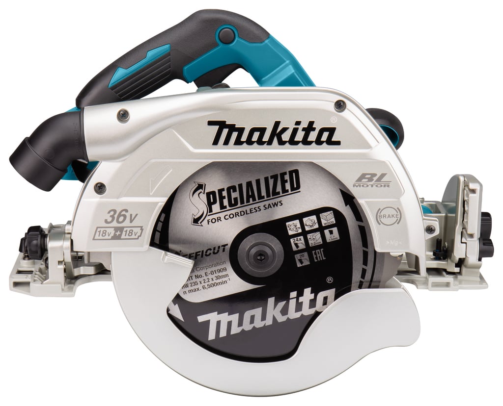 Makita DHS900PT2 | 2x18 V | Cirkelzaag | 235 mm | 5,0 Ah accu (2 st) | duo snellader | in koffer