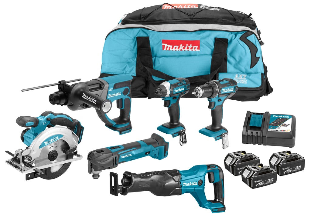 Makita DLX6038T Comboset bestaande uit 6 machines 18v Li-ion met 3x 5.0Ah accu&apos;s - DLX6038T