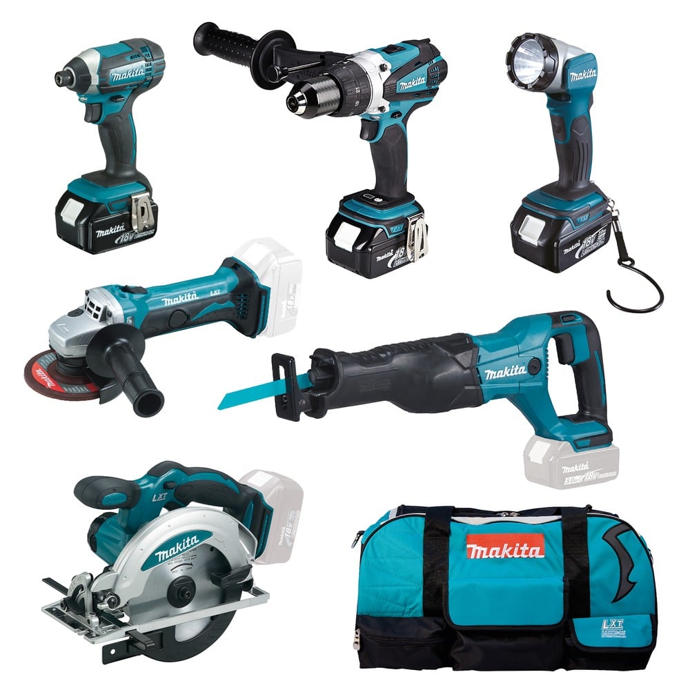 Makita DLX6046 - 6-delige Comboset 18v Li-ion 3x 3.0Ah accu&apos;s