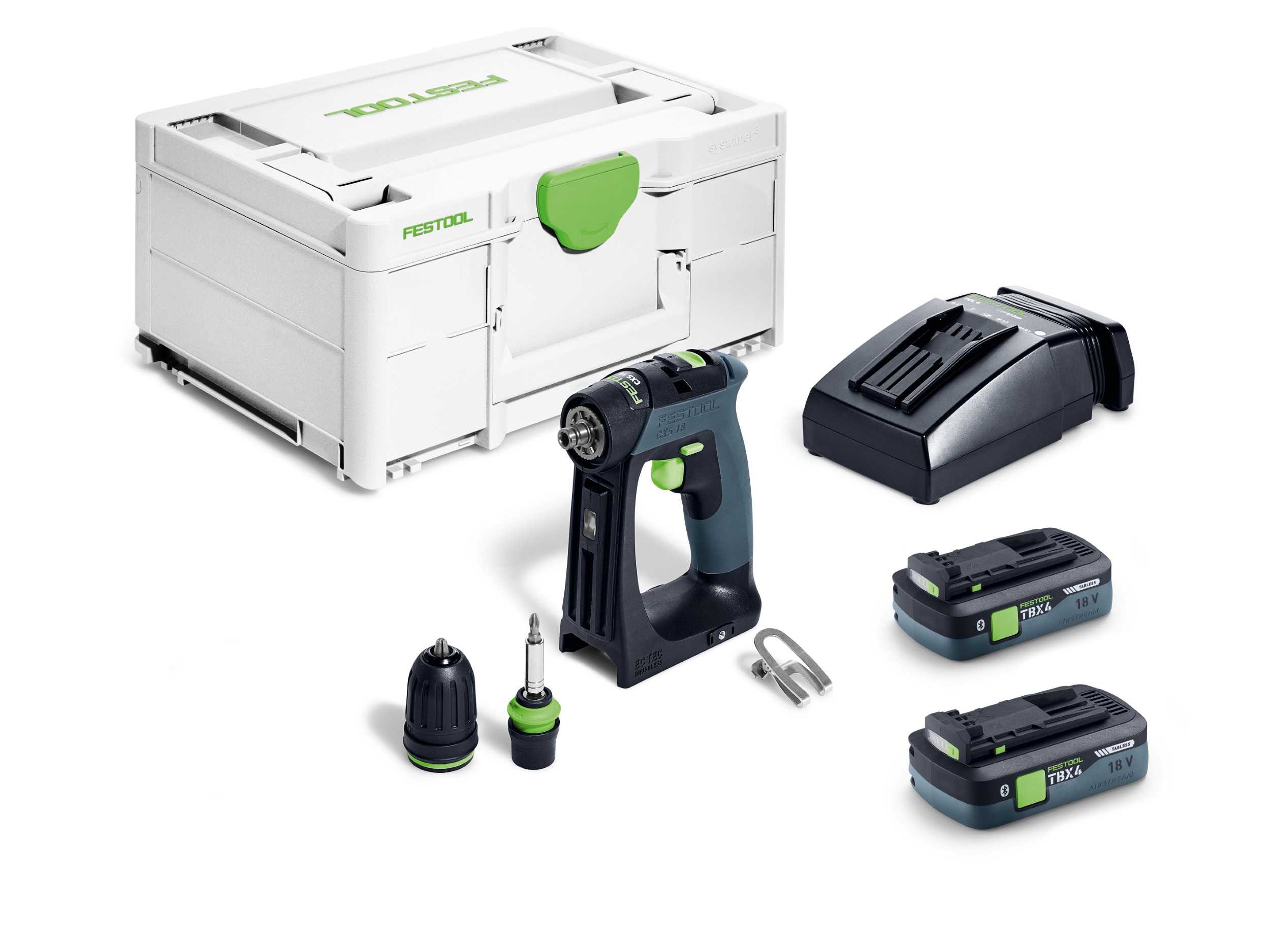 Festool CXS 18 TBX4,0 I-Plus Accu-schroefboormachine (2x 18V 4.0Ah accu + snellader) | in Systainer - 579345
