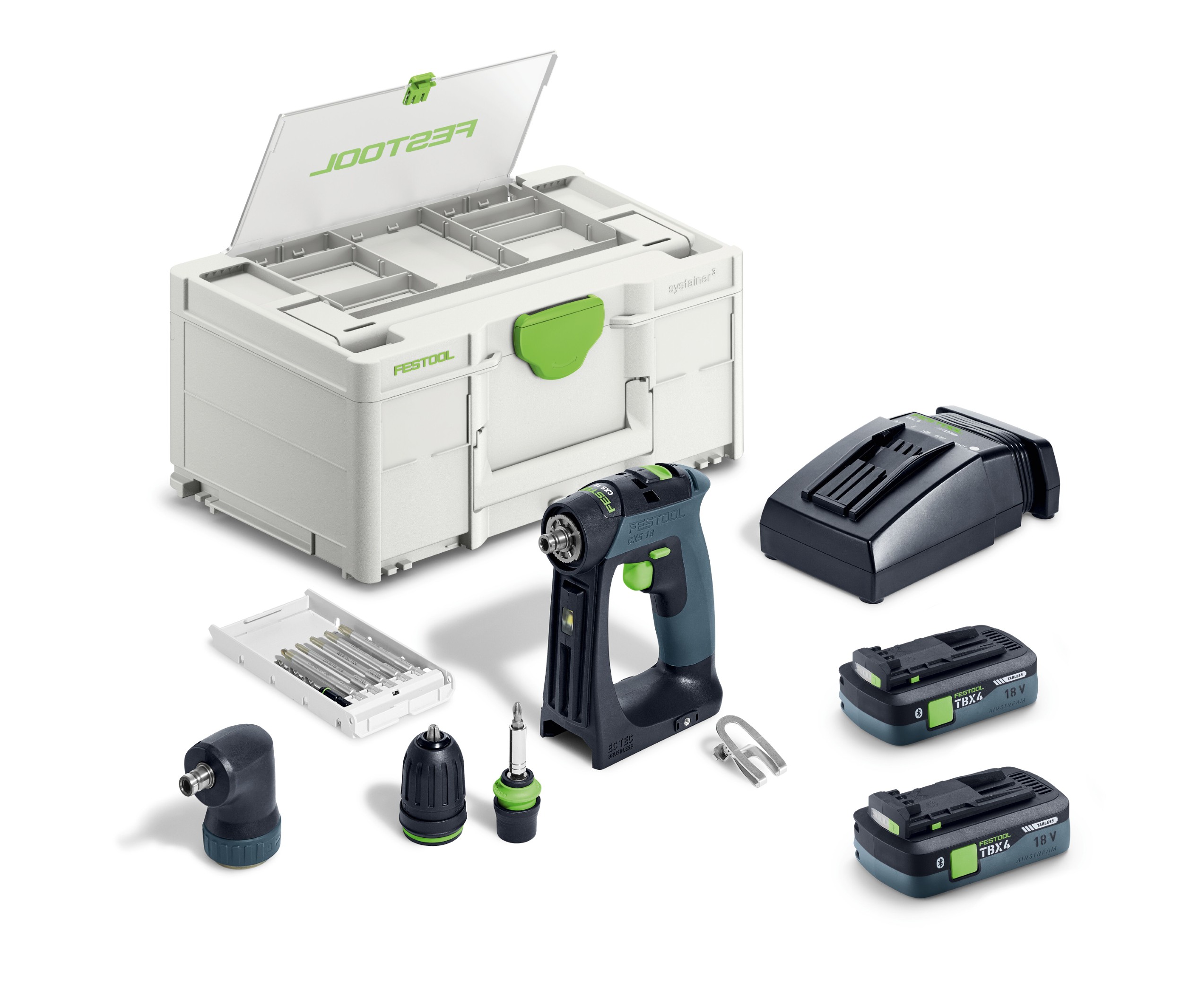 Festool CXS 18 TBX4,0 I-Set Accu-schroefboormachine (2x 18V 4.0Ah accu + snellader) | in Systainer - 579354