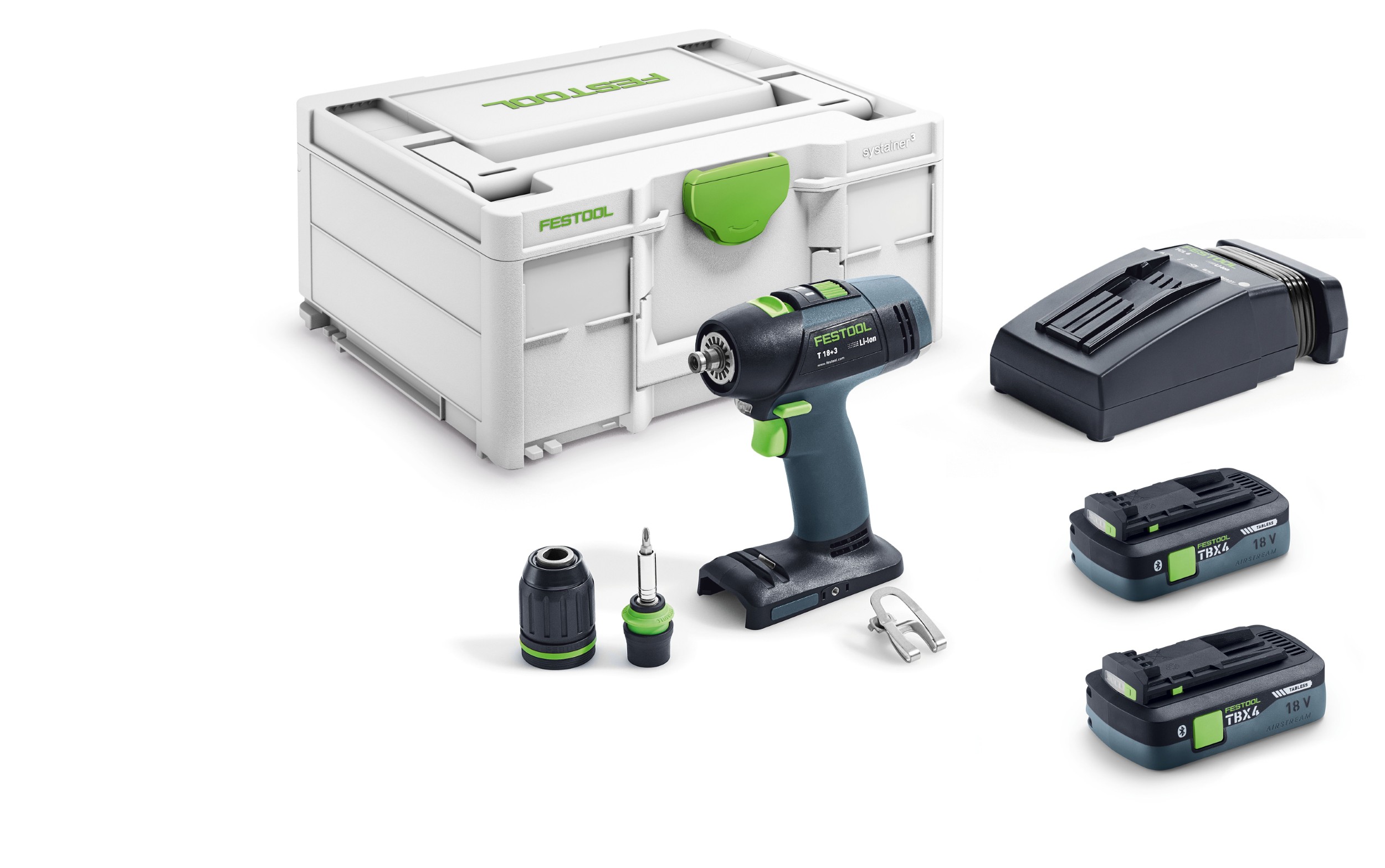 Festool T 18+3 TBX 4,0 I-Plus Accu-schroefboormachine (2x 18V 4.0Ah accu + snellader) | in Systainer - 579370