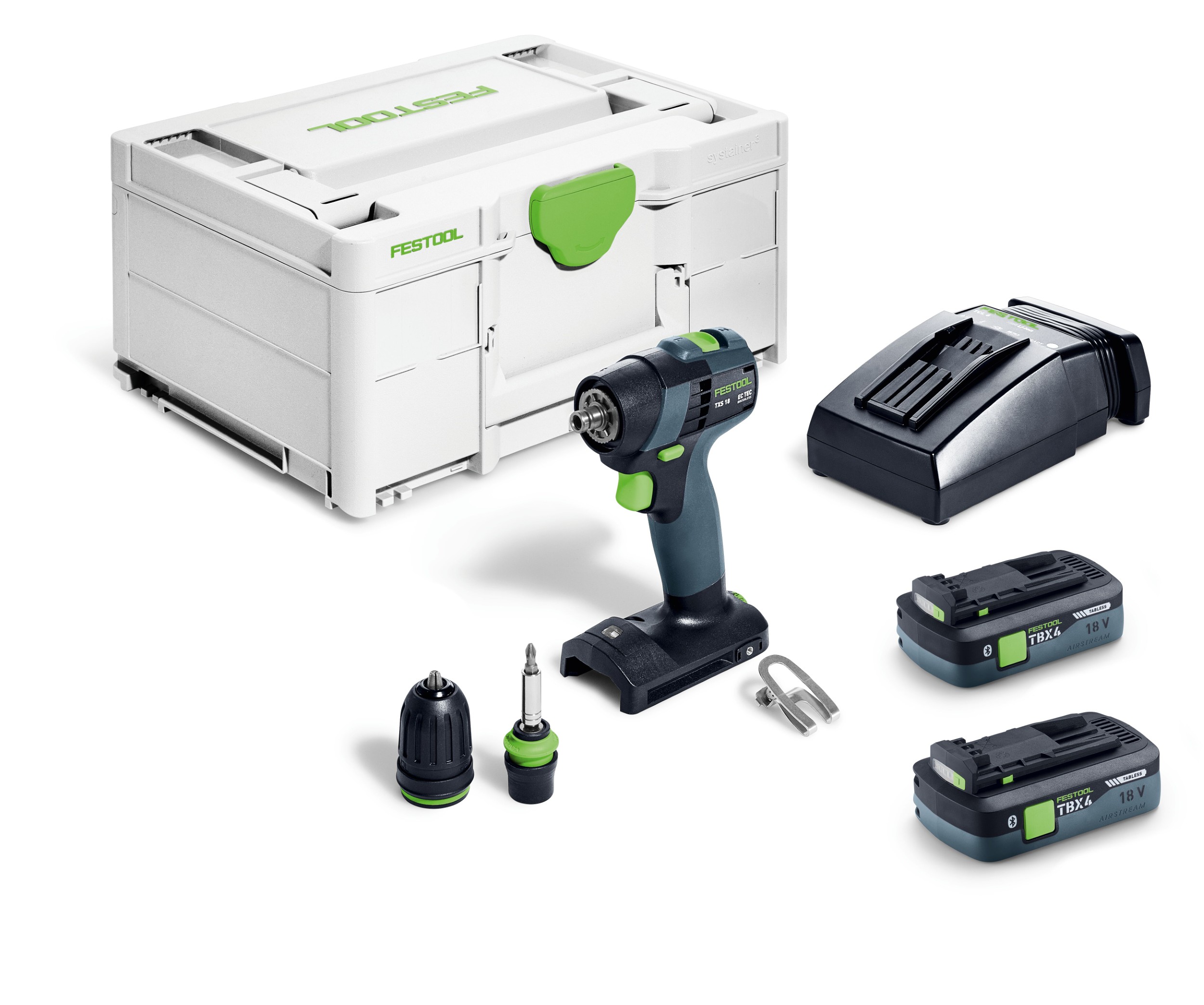 Festool TXS 18 TBX4,0 I-Plus Accu-schroefboormachine (2x 18V 4.0Ah accu + snellader) | in Systainer - 579347
