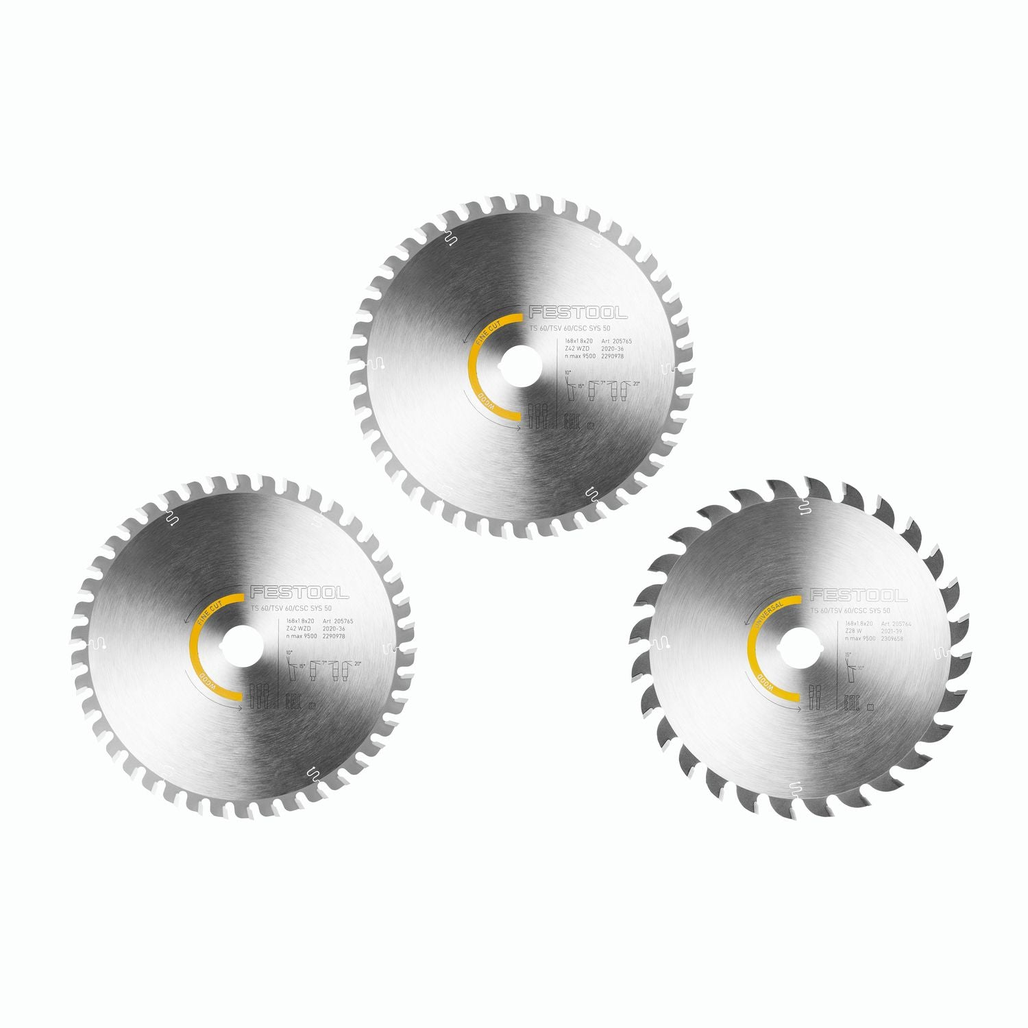 Festool Accessoires KSB-SORT/3 W 168x1,8 Zaagbladenset | Precisiezaagbladen - 578566