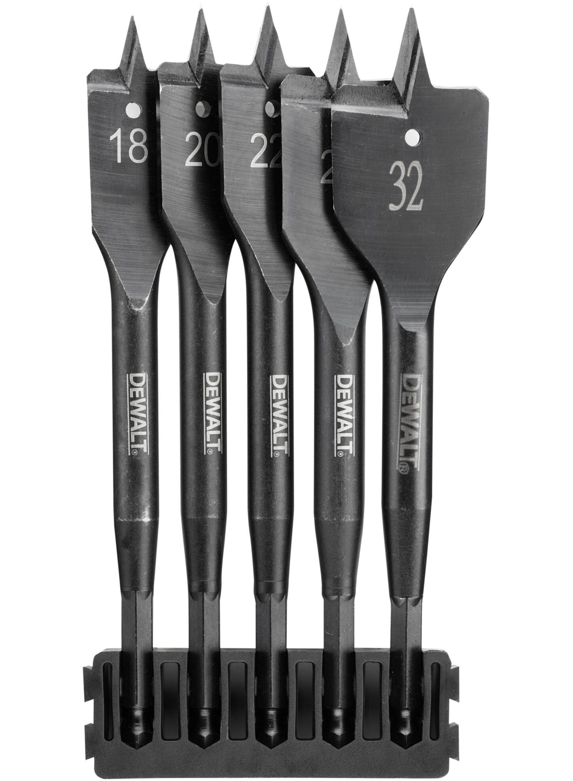 DeWalt Accessoires Houder + Extreme IMPACT speedboren | 5 stuks | 18 mm, 20 mm, 22 mm, 25 mm, 32 mm - DT70832-QZ