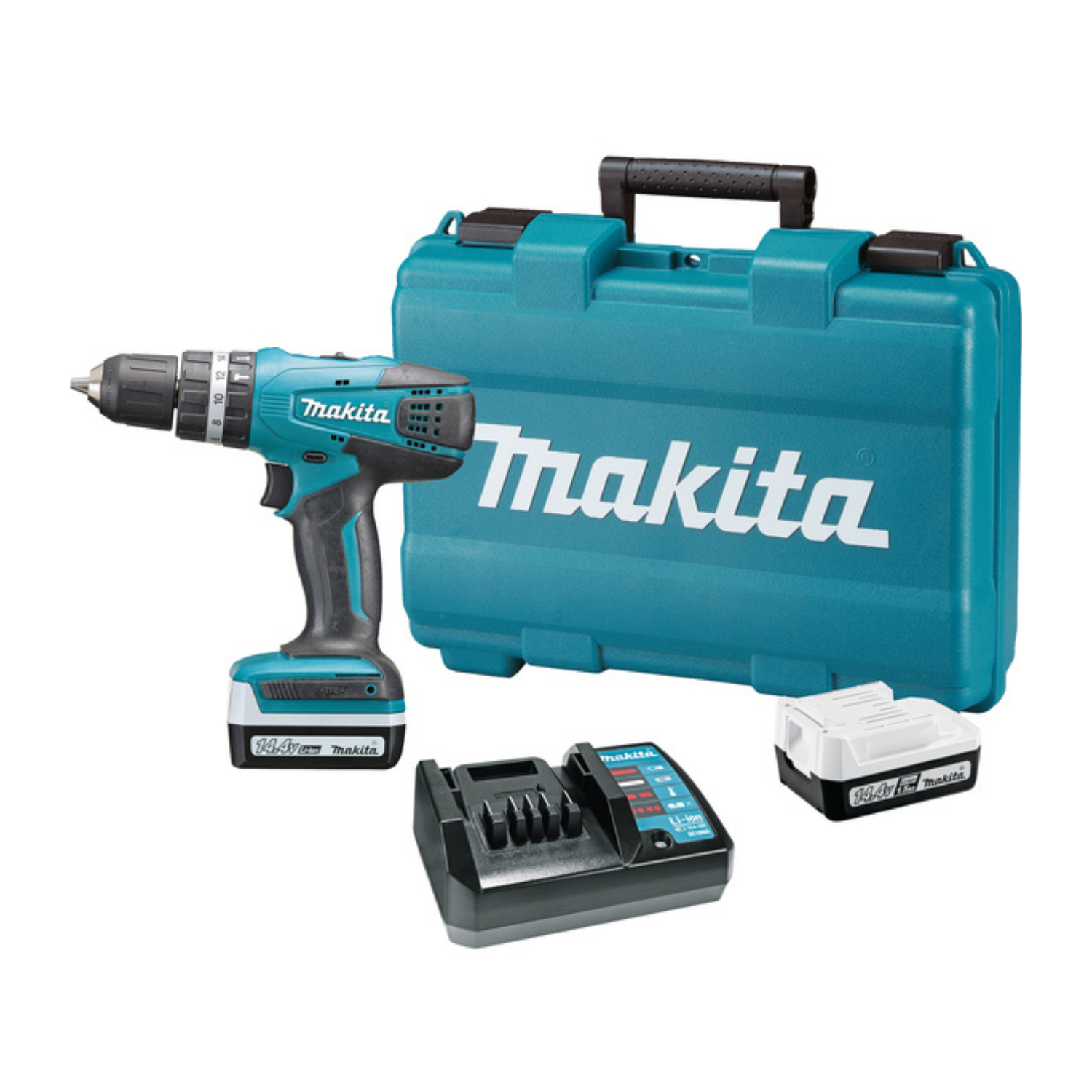 Makita HP347D001 | 14,4 V | Klopboor-/schroefmachine | 1.5 Ah accu (2 st) | lader | in kunststof koffer HP347D001
