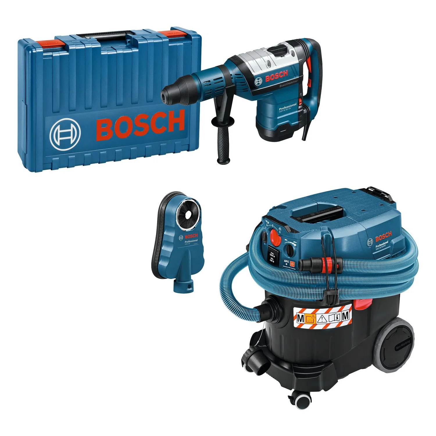 Bosch Blauw Combiset GBH 8-45 DV SDS-Max Boorhamer + GAS 35 M AFC + GDE 68 0615A5004K