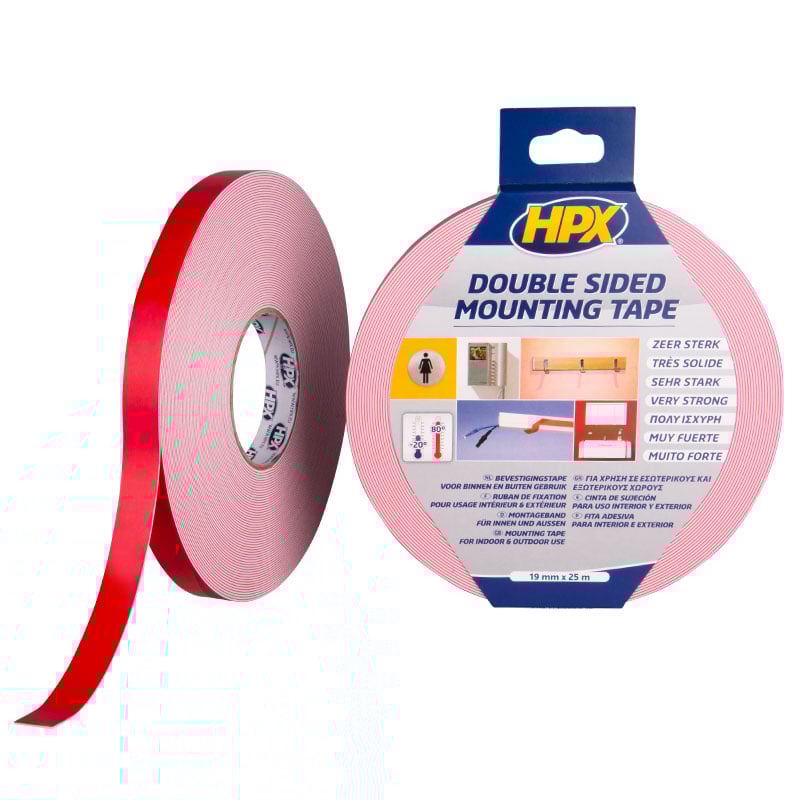HPX Spiegel bevestigingstape | Wit | 19mm x 25m - DS1925 DS1925