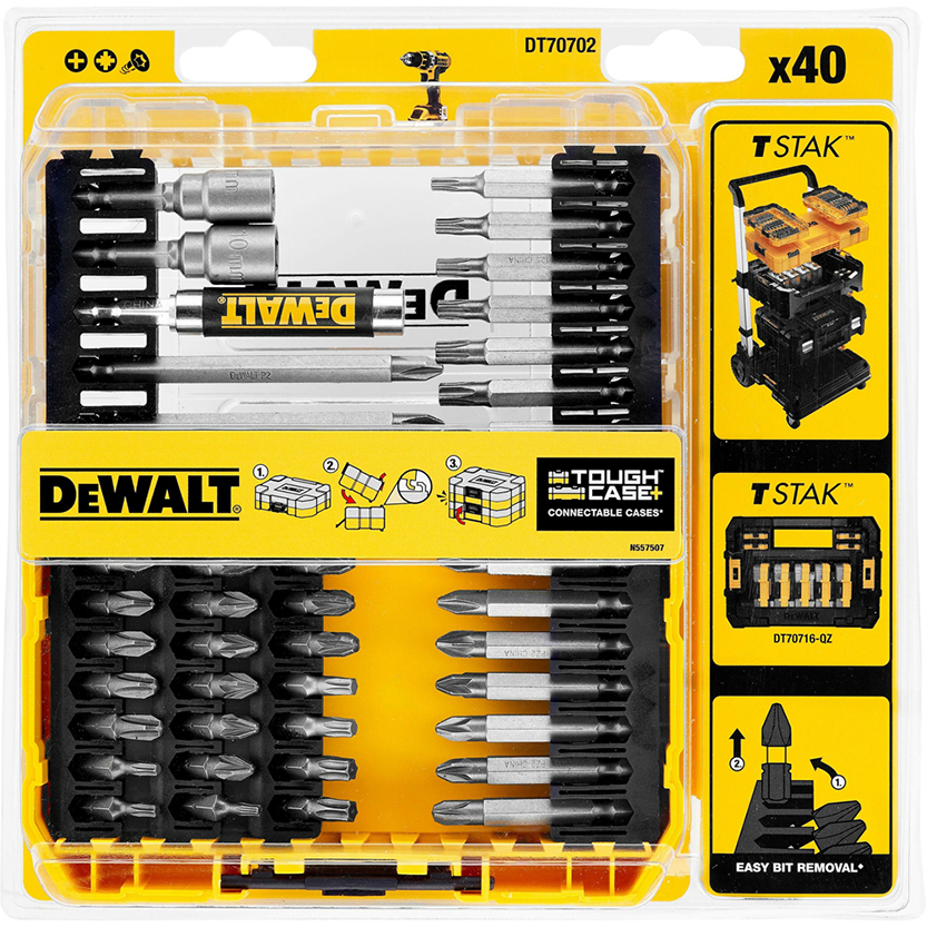 DeWalt Accessoires DT70702-QZ | 40-delig bitset in cassette - DT70702-QZ
