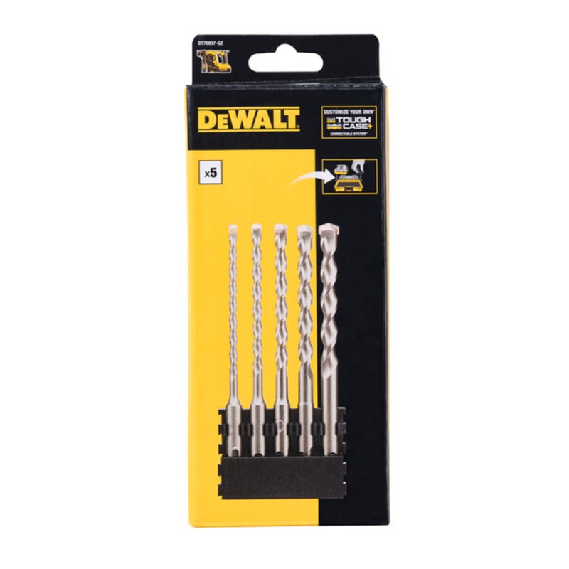 DeWalt Accessoires Houder + SDS Plus | 5 stuks | 5x160 mm x1, 6x160 mm x1, 8x160 mm x1, 10x160 mm x1, 12x160 mm x1 - DT70837-QZ