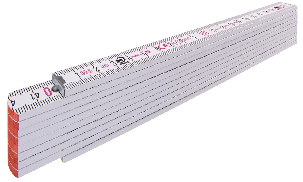 Stabila Duimstok, 1707 wit Hout 2m - 01334