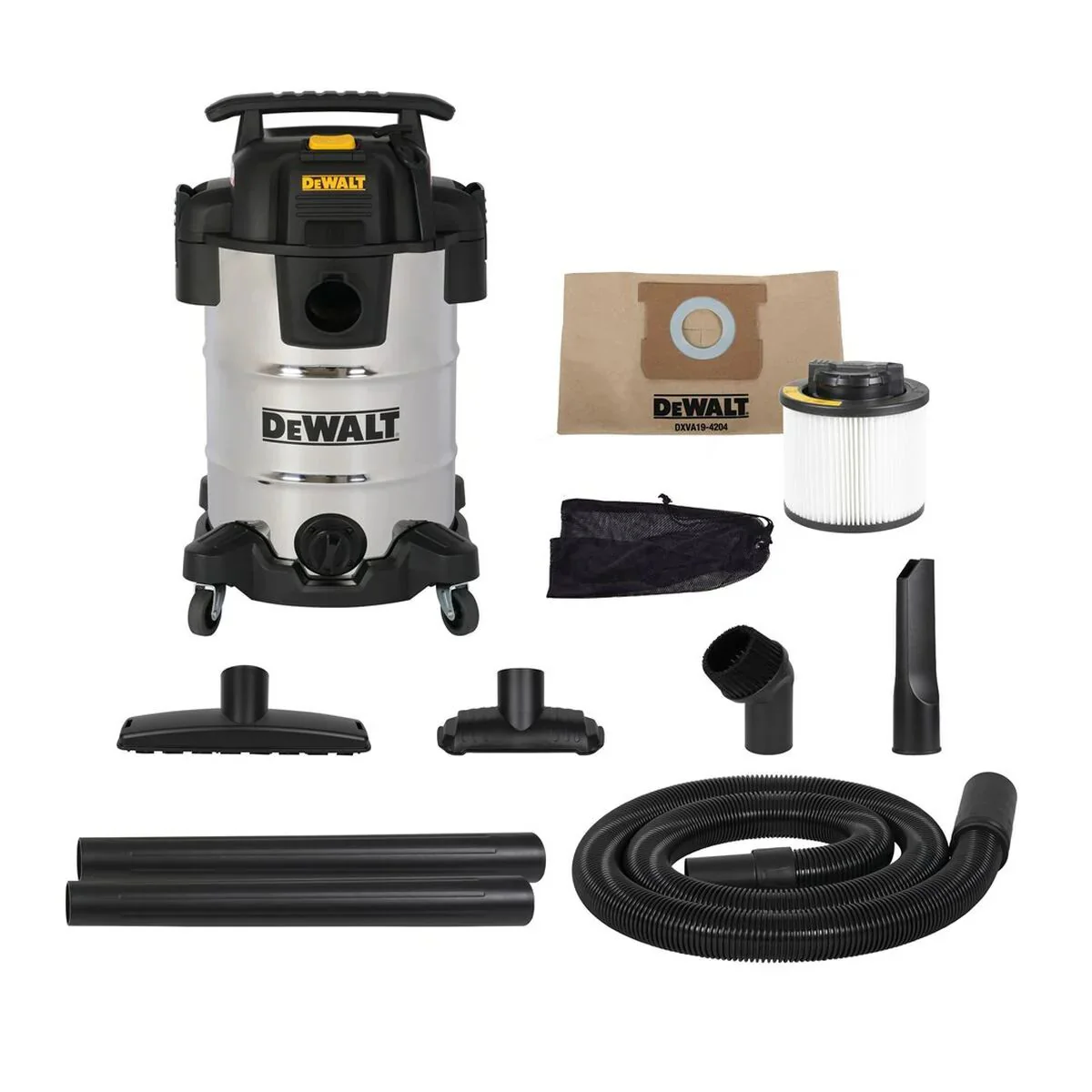 DeWalt DXV30SAPTA - Stainless Steel 30L Wet/Dry Vac | Nat- en Droogstofzuiger met PTA - DXV30SAPTA