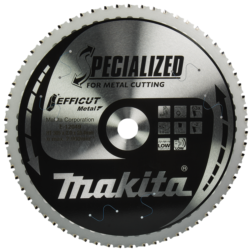 Makita Accessoires Afkortzaagblad Staal | Efficut 305x25,4x2,0 63T 0g - E-12049 - E-12049