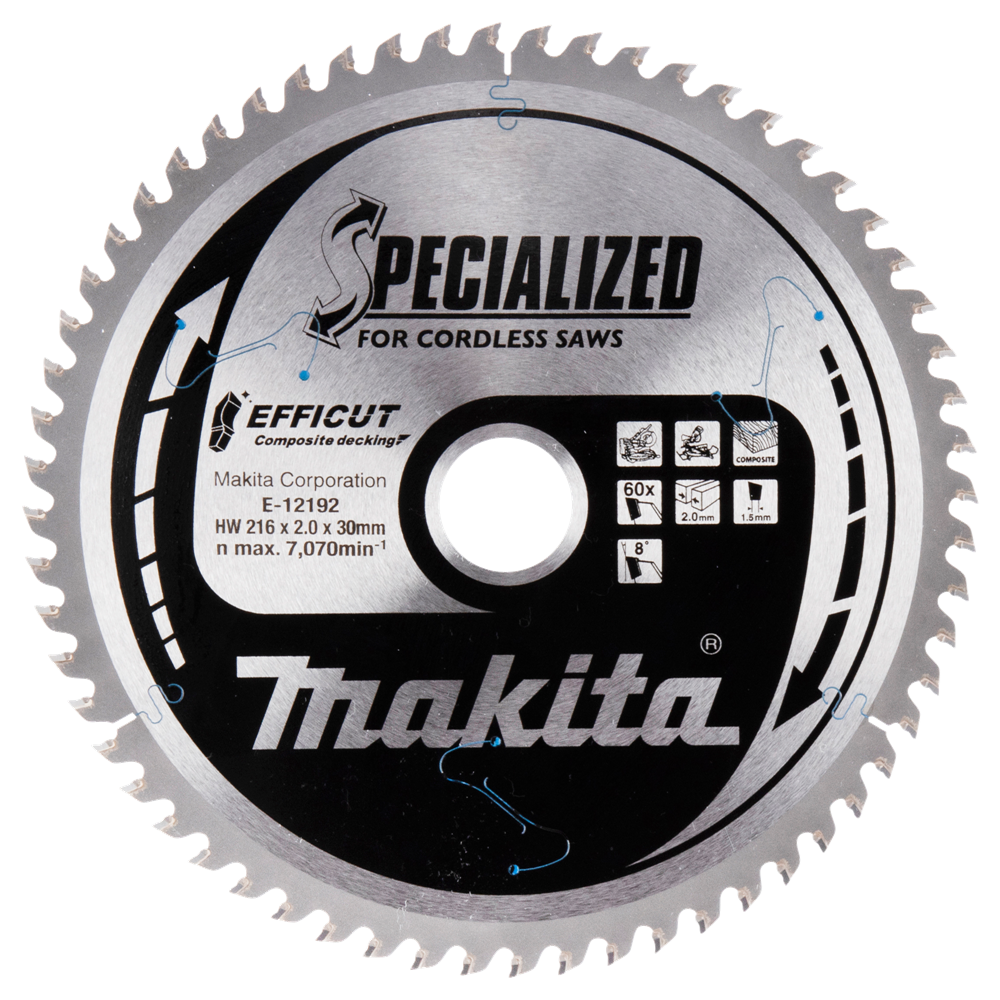 Makita Accessoires Afkortzaagblad WPC | Efficut 216x30x2,0 60T 8g - E-12192 E-12192
