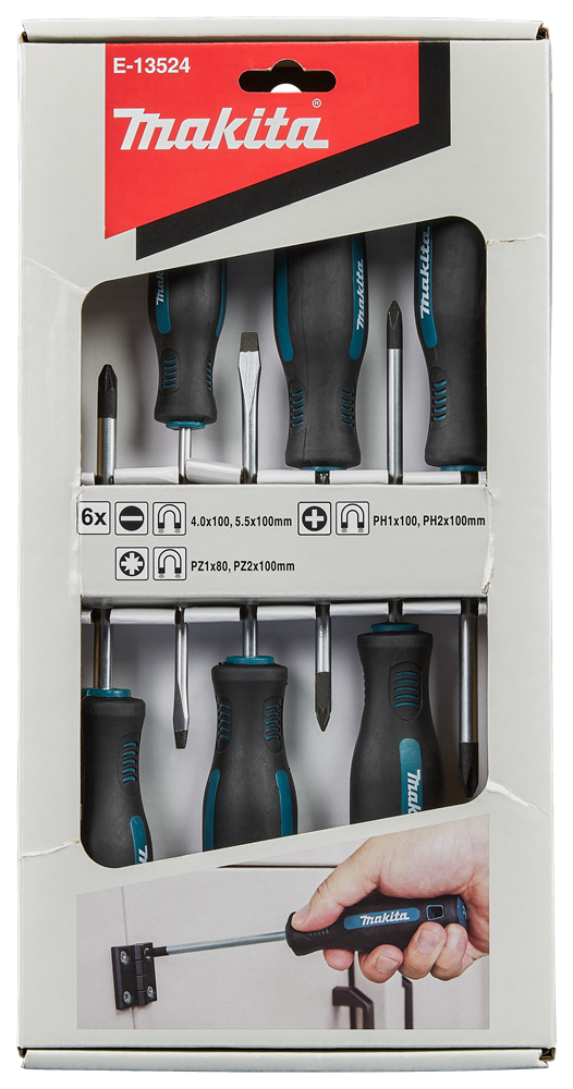 Makita Accessoires Schroevendraaierset 6-delig PH/PZ/SL - E-13524 - E-13524