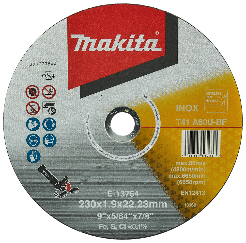 Makita Accessoires Doorslijpschijf RVS 230 mm - E-13764 E-13764