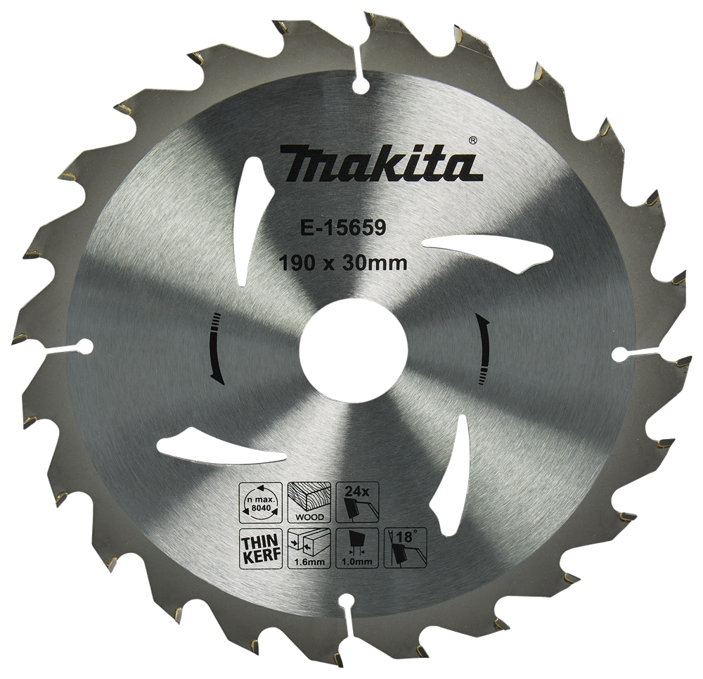 Makita Accessoires Cirkelzaagblad Hout | 190x30x1,6 24T 18g - E-15659 - E-15659