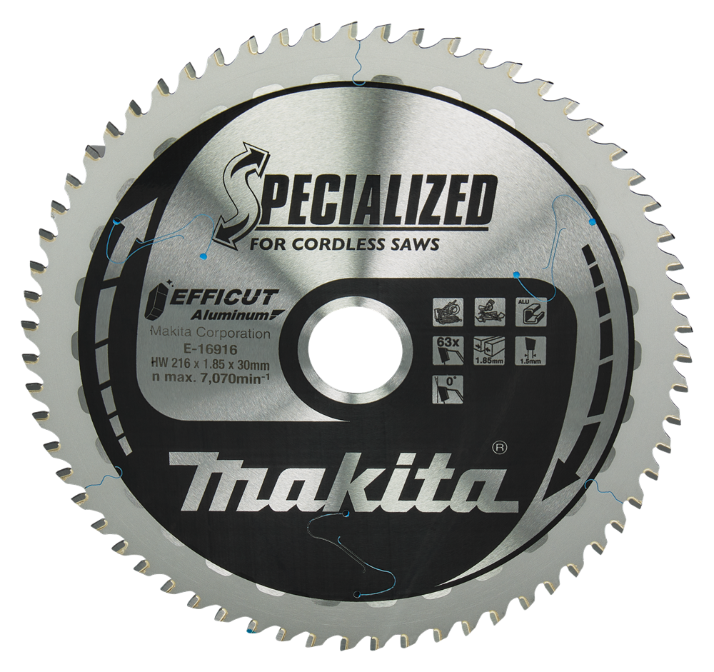 Makita Accessoires Afkortzaagblad Aluminium | Efficut 216x30mm 63T 0g - E-16916 - E-16916