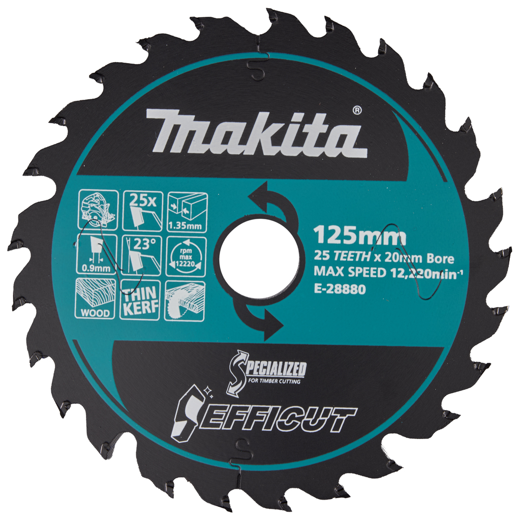 Makita Cirkelzaagblad Hout Efficut | 125 x 20 mm | 25T - E-28880