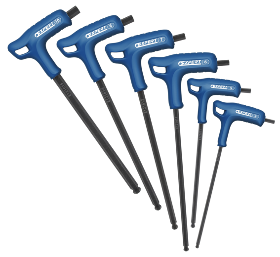 Expert by Facom t-inbussleutels met heft, 6-kant en kogelkop | 6-delig | 3-8 mm | E121616 - E121616