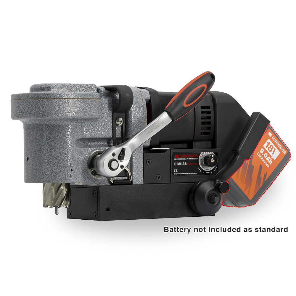 Euroboor EBM.36+LP/P-18V Draadloze magneet kernboormachine | 36 mm - EBM.36+LP/P-18V