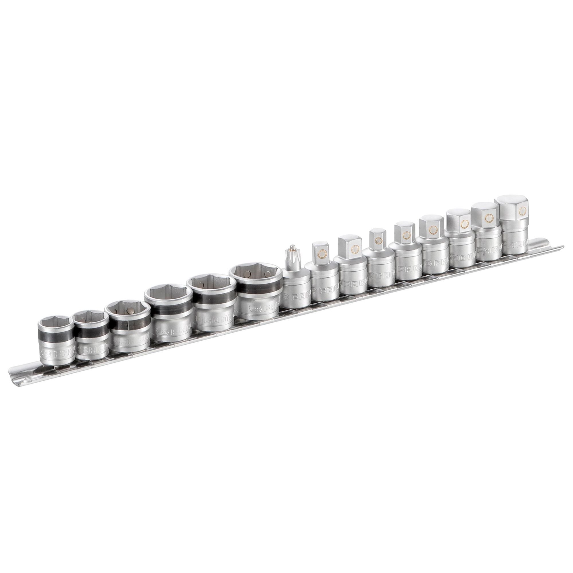 Facom Set van 15 Magnetische Aftapbits en Doppen op Rek - MB-J15
