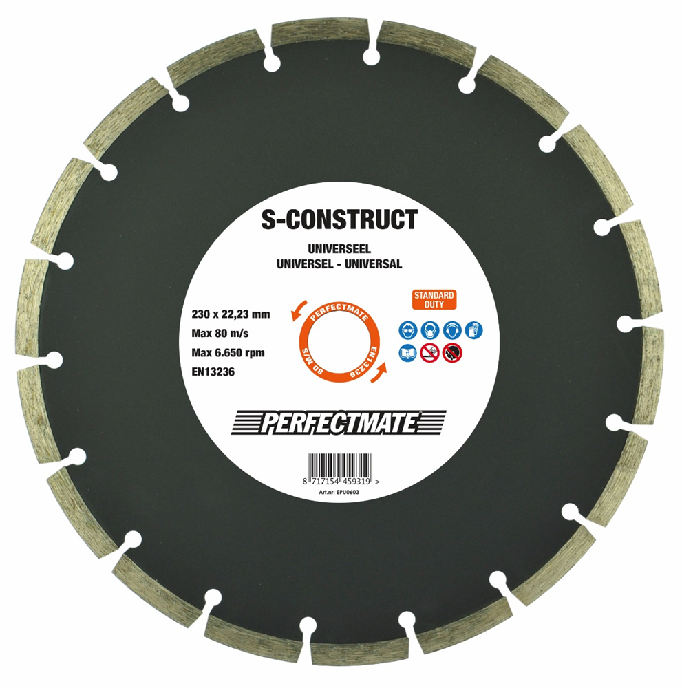 Perfectmate S-Construct diamantzaagblad 150mm asgat 22.23mm | 1 stuk EPU0604