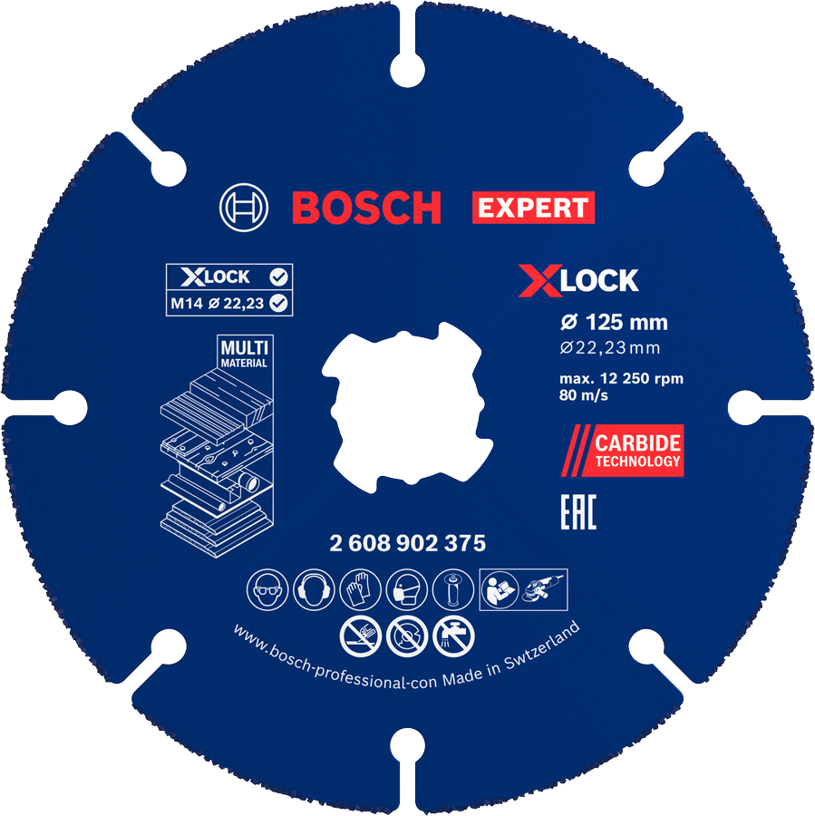 Bosch Accessoires EXPERT Carbide Multi Wheel X-LOCK Doorslijpschijf 125 mm | 22,23 mm | 10 stuks - 2608902377