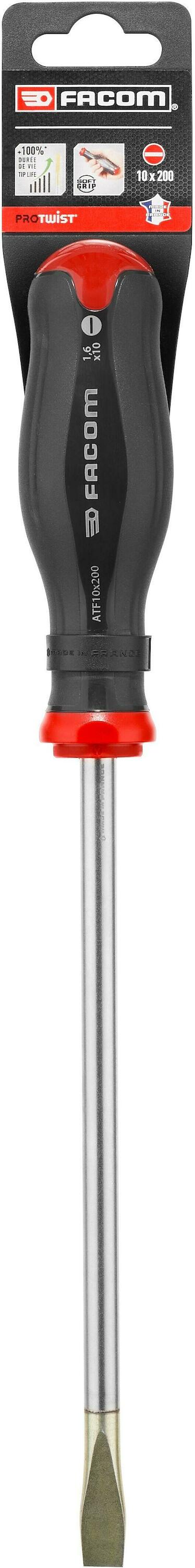 Facom ATF - Protwist® Schroevendraaier voor Sleufschroeven - Gesmeed Bled | 10 x 200 mm - ATF10X200PB