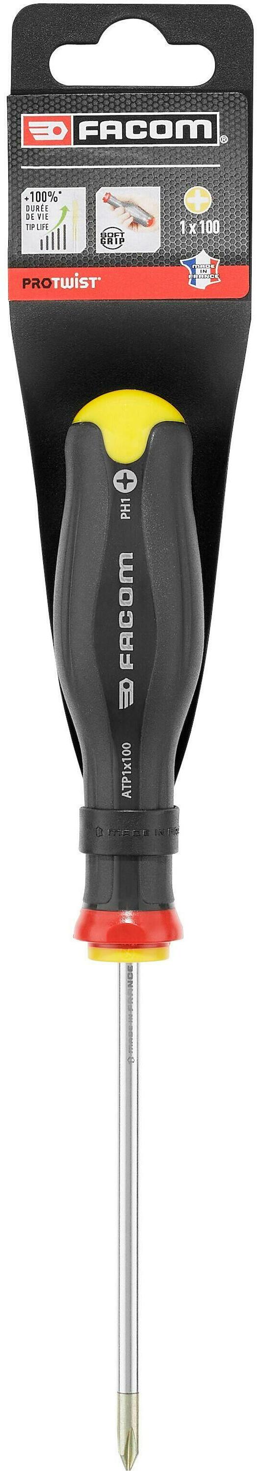Facom AN - Protwist® Screwdrivers for Phillips® Screws - Round Blades | 100 mm - ATP1X100PB