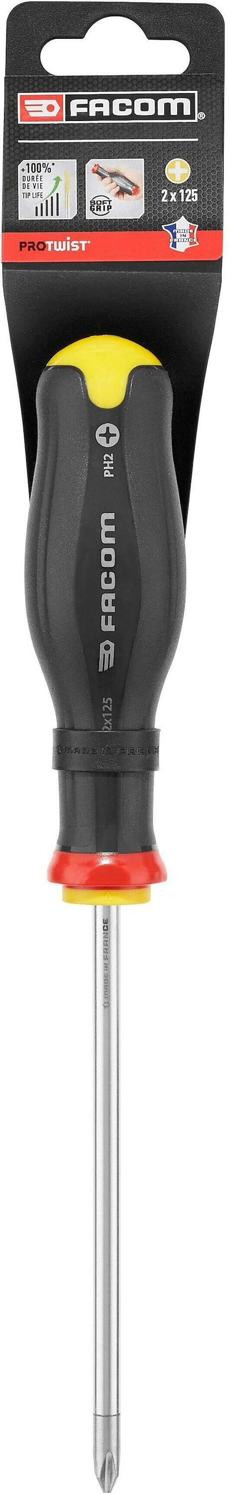 Facom AN - Protwist® Screwdrivers for Phillips® Screws - Round Blades | 125 mm - ATP2X125PB