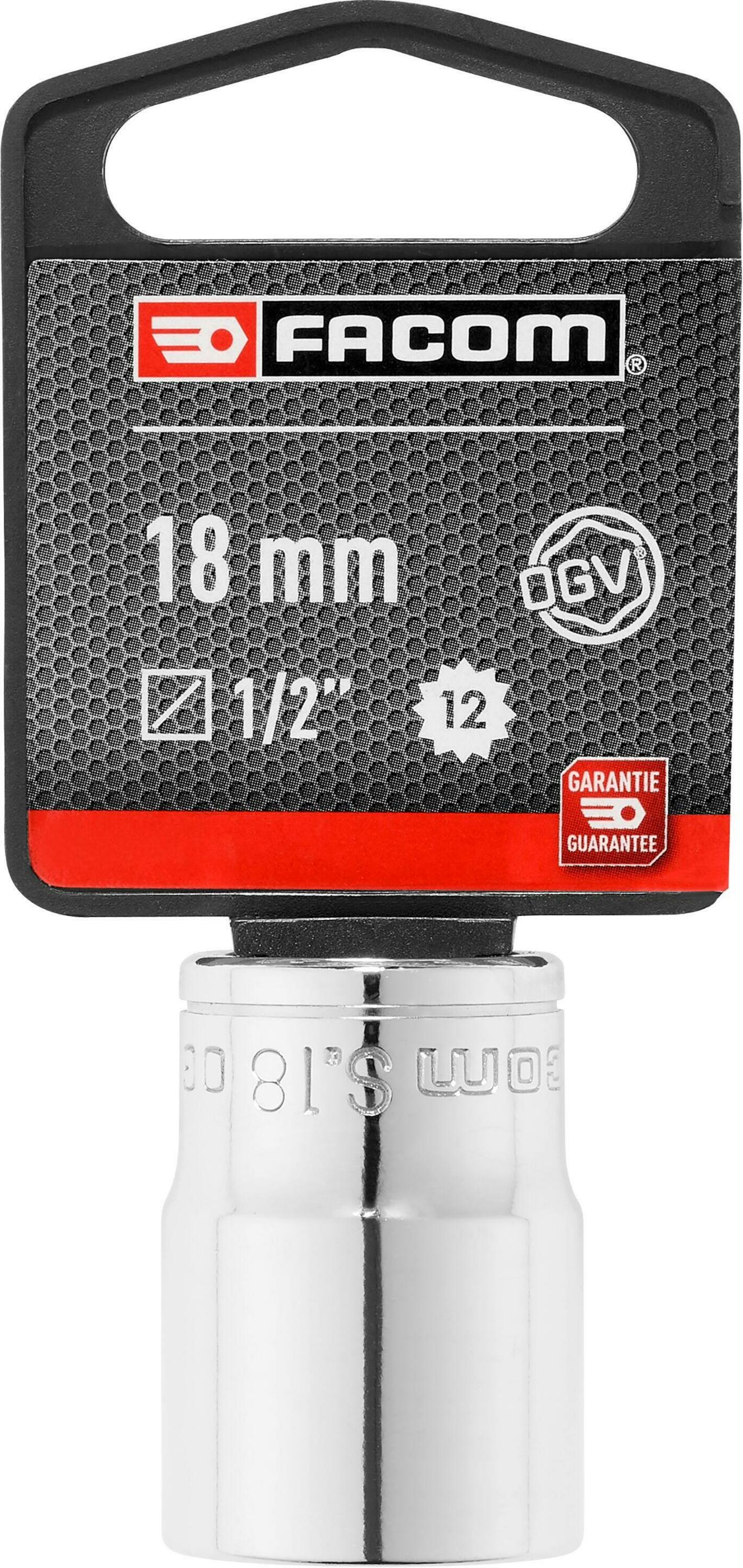 Facom S - Doppen | 1/2" 12-kant | Metrisch 18mm - S.18PB