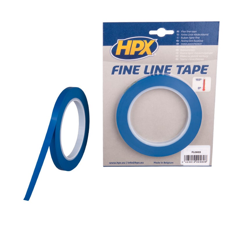 HPX Fine line tape (lineerband) | Blauw | 9mm x 33m - FL0933 | 40 stuks FL0933
