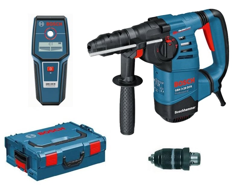 Bosch Blauw GBH 3-28 DFR | 800w 3,1J | in L-Boxx + GMS 100 M detector - 0615990DW1
