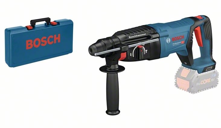 Bosch Blauw GBH 18 V-26 D accu boorhamer 2.5J | Solo zonder accu's en lader in L-Boxx - 0611916000