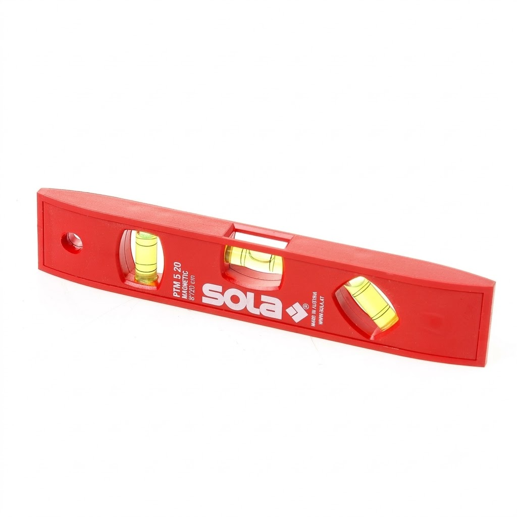 Sola Kunststof waterpas PTM5/20, 20cm 3 libellen hobby rood magnetisch - 01430601