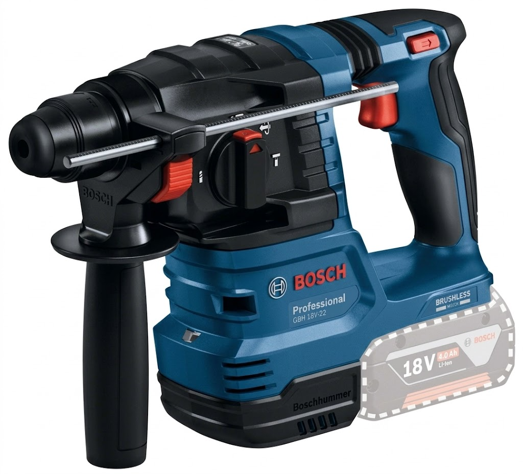 Bosch Blauw GBH 18V-22 Accu Boorhamer | 1,9J | Zonder accu's en lader | In doos - 0611924000