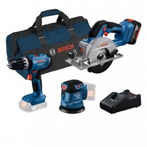 Bosch Blauw Combiset 18V-set met 3 machines | GSR + GWS + GBH + 3 x 4,0 Ah + GAL 18V-40 - 0615A5007L